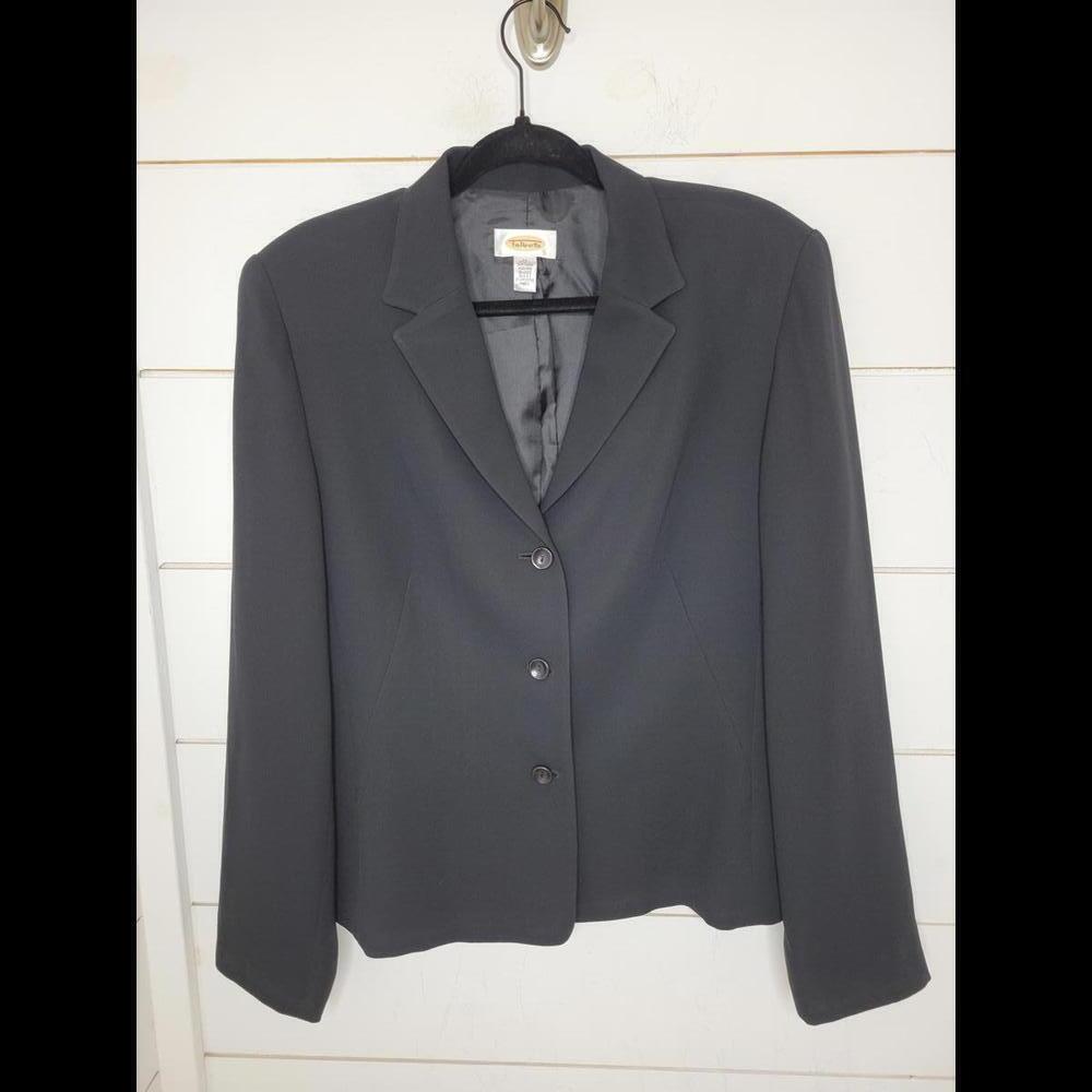 Talbots size 14 black classic 3 button down black blazer